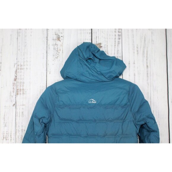 LL Bean Wind Challenger Stretch Down Jacket Deepwater Blue Size M Pet - Picture 9 of 11